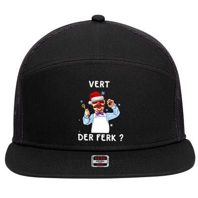 Vert Der Ferk Christmas Funny Chef 7 Panel Mesh Trucker Snapback Hat