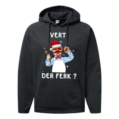 Vert Der Ferk Christmas Funny Chef Performance Fleece Hoodie