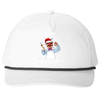 Vert Der Ferk Christmas Funny Chef Snapback Five-Panel Rope Hat