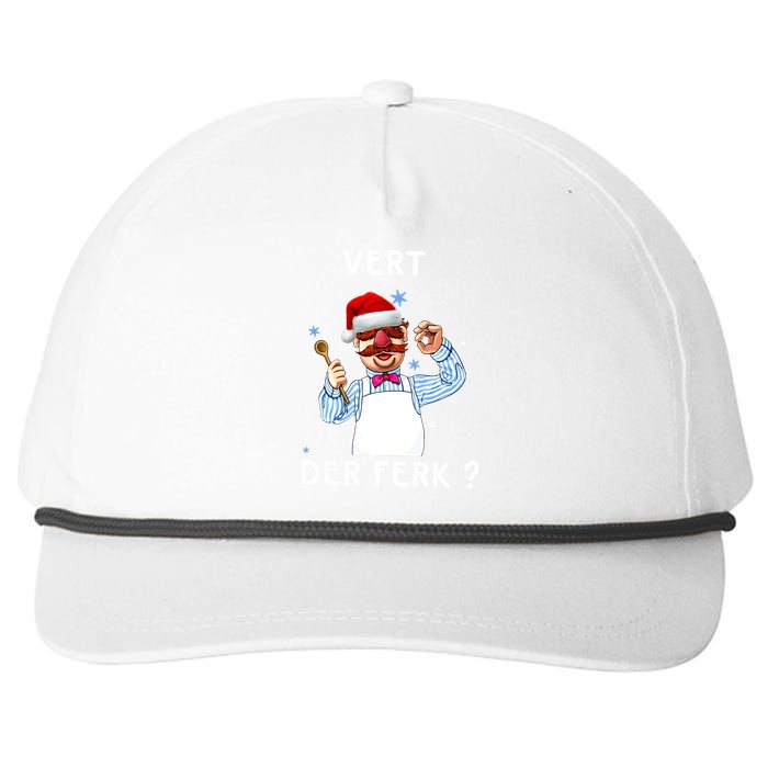 Vert Der Ferk Christmas Funny Chef Snapback Five-Panel Rope Hat