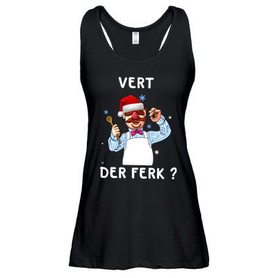 Vert Der Ferk Christmas Funny Chef Ladies Essential Flowy Tank