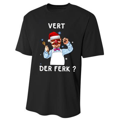 Vert Der Ferk Christmas Funny Chef Performance Sprint T-Shirt