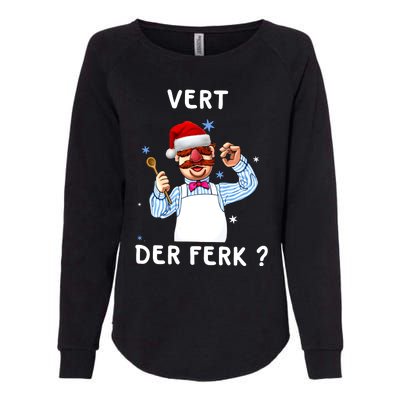 Vert Der Ferk Christmas Funny Chef Womens California Wash Sweatshirt