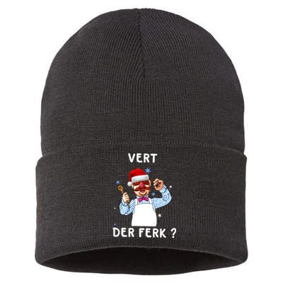 Vert Der Ferk Christmas Funny Chef Sustainable Knit Beanie