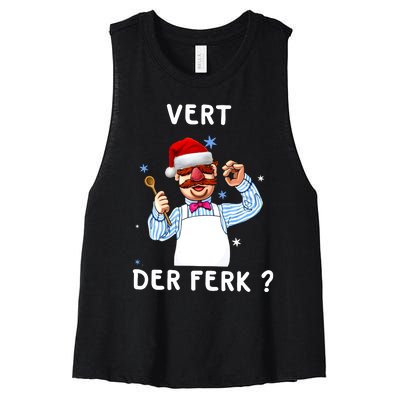 Vert Der Ferk Christmas Funny Chef Women's Racerback Cropped Tank