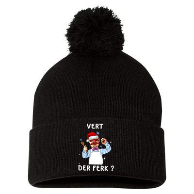 Vert Der Ferk Christmas Funny Chef Pom Pom 12in Knit Beanie