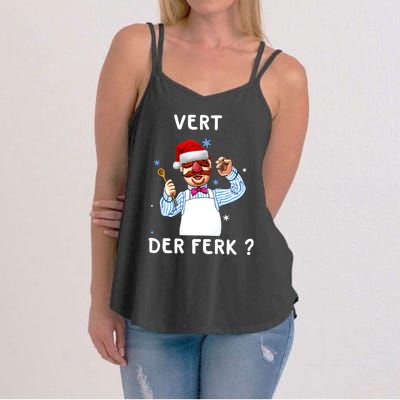 Vert Der Ferk Christmas Funny Chef Women's Strappy Tank