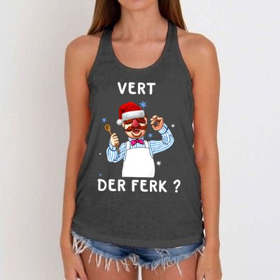 Vert Der Ferk Christmas Funny Chef Women's Knotted Racerback Tank