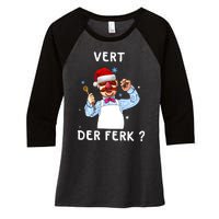 Vert Der Ferk Christmas Funny Chef Women's Tri-Blend 3/4-Sleeve Raglan Shirt