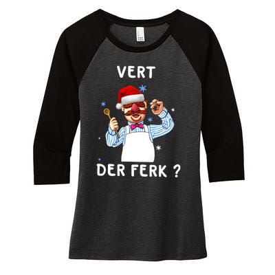 Vert Der Ferk Christmas Funny Chef Women's Tri-Blend 3/4-Sleeve Raglan Shirt