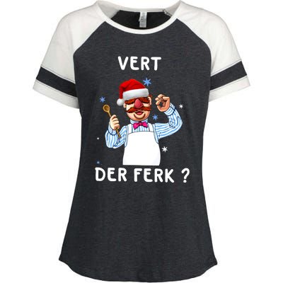 Vert Der Ferk Christmas Funny Chef Enza Ladies Jersey Colorblock Tee