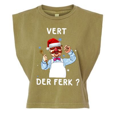 Vert Der Ferk Christmas Funny Chef Garment-Dyed Women's Muscle Tee