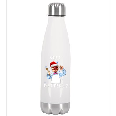 Vert Der Ferk Christmas Funny Chef Stainless Steel Insulated Water Bottle