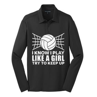 Volleyball  Definition Funny Libero Setter Coach Team Silk Touch Performance Long Sleeve Polo