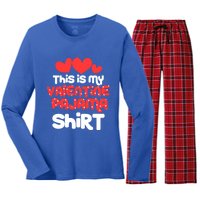 Valentine's Day Funny This Is My Valentine Pajama Cool Gift Women's Long Sleeve Flannel Pajama Set 