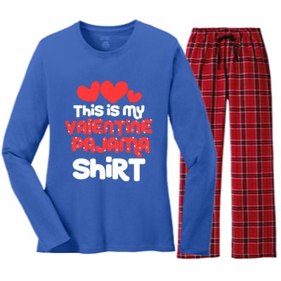 Valentine's Day Funny This Is My Valentine Pajama Cool Gift Women's Long Sleeve Flannel Pajama Set 