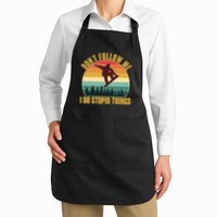 Vintage Don't Follow Me I Do Stupid Things Snowboarder Apron