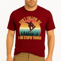 Vintage Don't Follow Me I Do Stupid Things Snowboarder Performance Shirt
