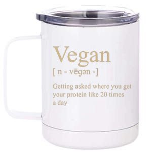 Vegan Definition Funny For Women Men Kids Gift 12 oz Stainless Steel Tumbler Cup