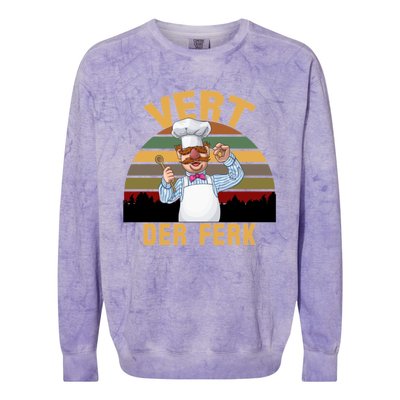 Vert Der Ferk Swedish Chef Vintage Funny Colorblast Crewneck Sweatshirt