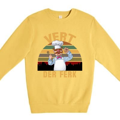 Vert Der Ferk Swedish Chef Vintage Funny Premium Crewneck Sweatshirt