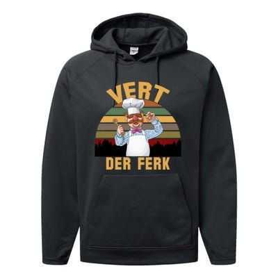 Vert Der Ferk Swedish Chef Vintage Funny Performance Fleece Hoodie