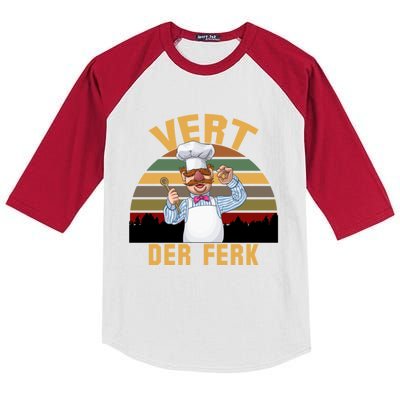 Vert Der Ferk Swedish Chef Vintage Funny Kids Colorblock Raglan Jersey