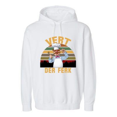 Vert Der Ferk Swedish Chef Vintage Funny Garment-Dyed Fleece Hoodie