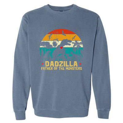 Vintage Dadzilla Father Of The Monsters For DAD Father's Day Garment-Dyed Sweatshirt