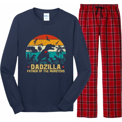 Vintage Dadzilla Father Of The Monsters For DAD Father's Day Long Sleeve Pajama Set