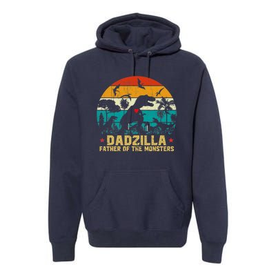 Vintage Dadzilla Father Of The Monsters For DAD Father's Day Premium Hoodie