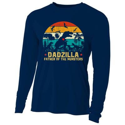 Vintage Dadzilla Father Of The Monsters For DAD Father's Day Cooling Performance Long Sleeve Crew