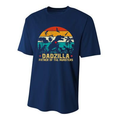 Vintage Dadzilla Father Of The Monsters For DAD Father's Day Performance Sprint T-Shirt