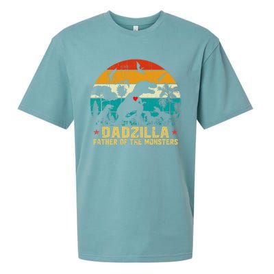 Vintage Dadzilla Father Of The Monsters For DAD Father's Day Sueded Cloud Jersey T-Shirt