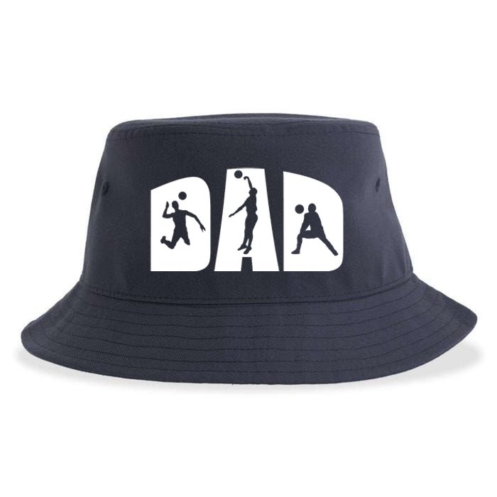 Volleyball Dad Father Beach Volleyball Player Father's Day Sustainable Bucket Hat