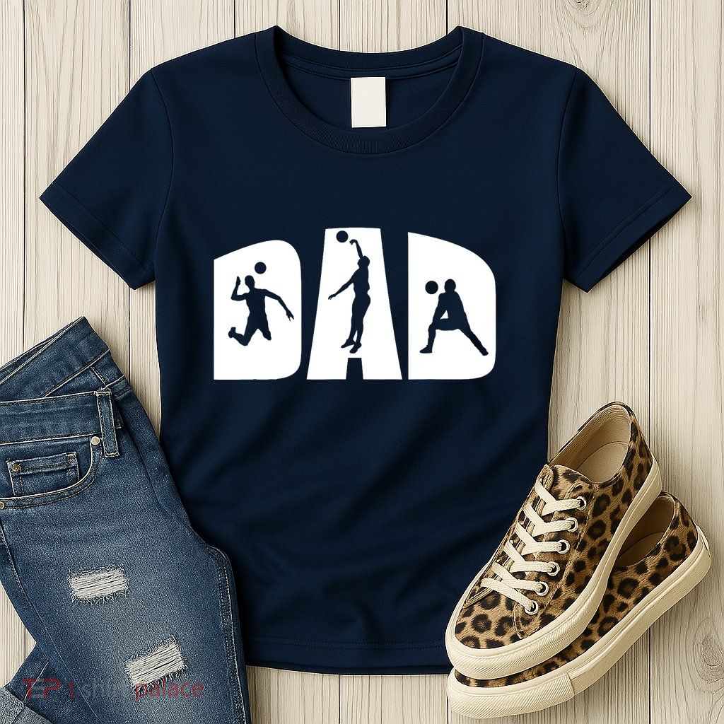 Volleyball Dad Father Beach Volleyball Player Father's Day Womens T-Shirt