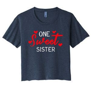 Valentines Day For Sister Matching Family Women's Crop Top Tee