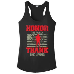 Veterans Day Funny Gift Honor The Fallen Thank The Living Funny Gift American Cu Ladies PosiCharge Competitor Racerback Tank