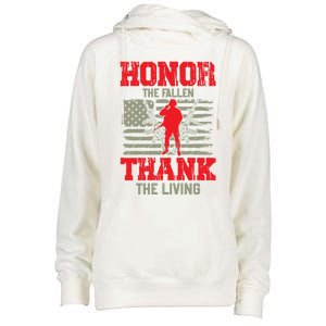 Veterans Day Funny Gift Honor The Fallen Thank The Living Funny Gift American Cu Womens Funnel Neck Pullover Hood