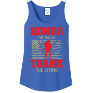 Veterans Day Funny Gift Honor The Fallen Thank The Living Funny Gift American Cu Ladies Essential Tank