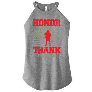 Veterans Day Funny Gift Honor The Fallen Thank The Living Funny Gift American Cu Women's Perfect Tri Rocker Tank