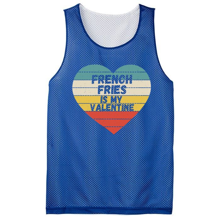 Valentines Day French Fries Is My Valentine For Him Funny Gift Mesh Reversible Basketball Jersey Tank