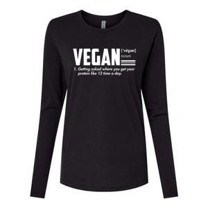 Vegan Definition Funny Vegan Joke Gift Veganism Definition Cute Gift Womens Cotton Relaxed Long Sleeve T-Shirt