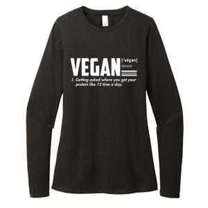 Vegan Definition Funny Vegan Joke Gift Veganism Definition Cute Gift Womens CVC Long Sleeve Shirt