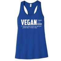 Vegan Definition Funny Vegan Joke Gift Veganism Definition Cute Gift Women's Racerback Tank