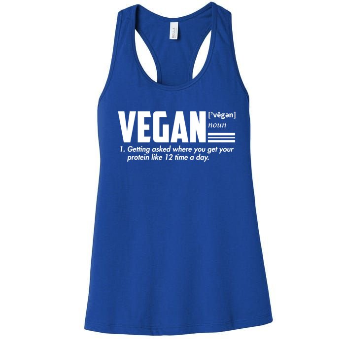 Vegan Definition Funny Vegan Joke Gift Veganism Definition Cute Gift Women's Racerback Tank