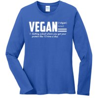 Vegan Definition Funny Vegan Joke Gift Veganism Definition Cute Gift Ladies Long Sleeve Shirt