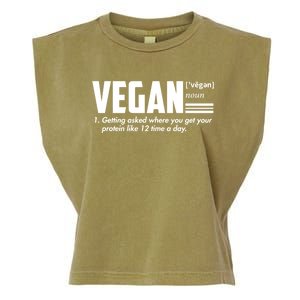 Vegan Definition Funny Vegan Joke Gift Veganism Definition Cute Gift Garment-Dyed Women's Muscle Tee