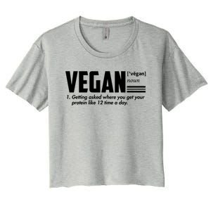 Vegan Definition Funny Vegan Joke Gift Veganism Definition Cute Gift Women's Crop Top Tee