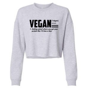 Vegan Definition Funny Vegan Joke Gift Veganism Definition Cute Gift Cropped Pullover Crew